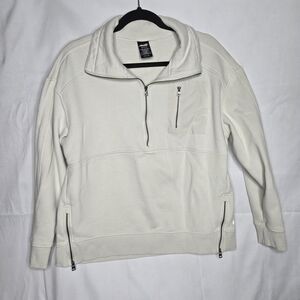 Avia Women's Cream 1/4 Zip-Up Jacket With Zippers At Bottom Utility Warm